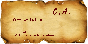 Ohr Ariella névjegykártya
